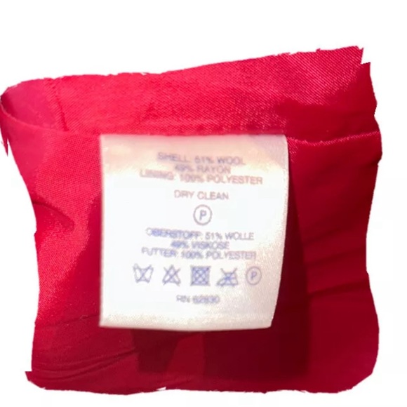 LAND’S END. Classic Beautiful Wool Blend RED COAT with HOOD sz 20W - Picture 5 of 13